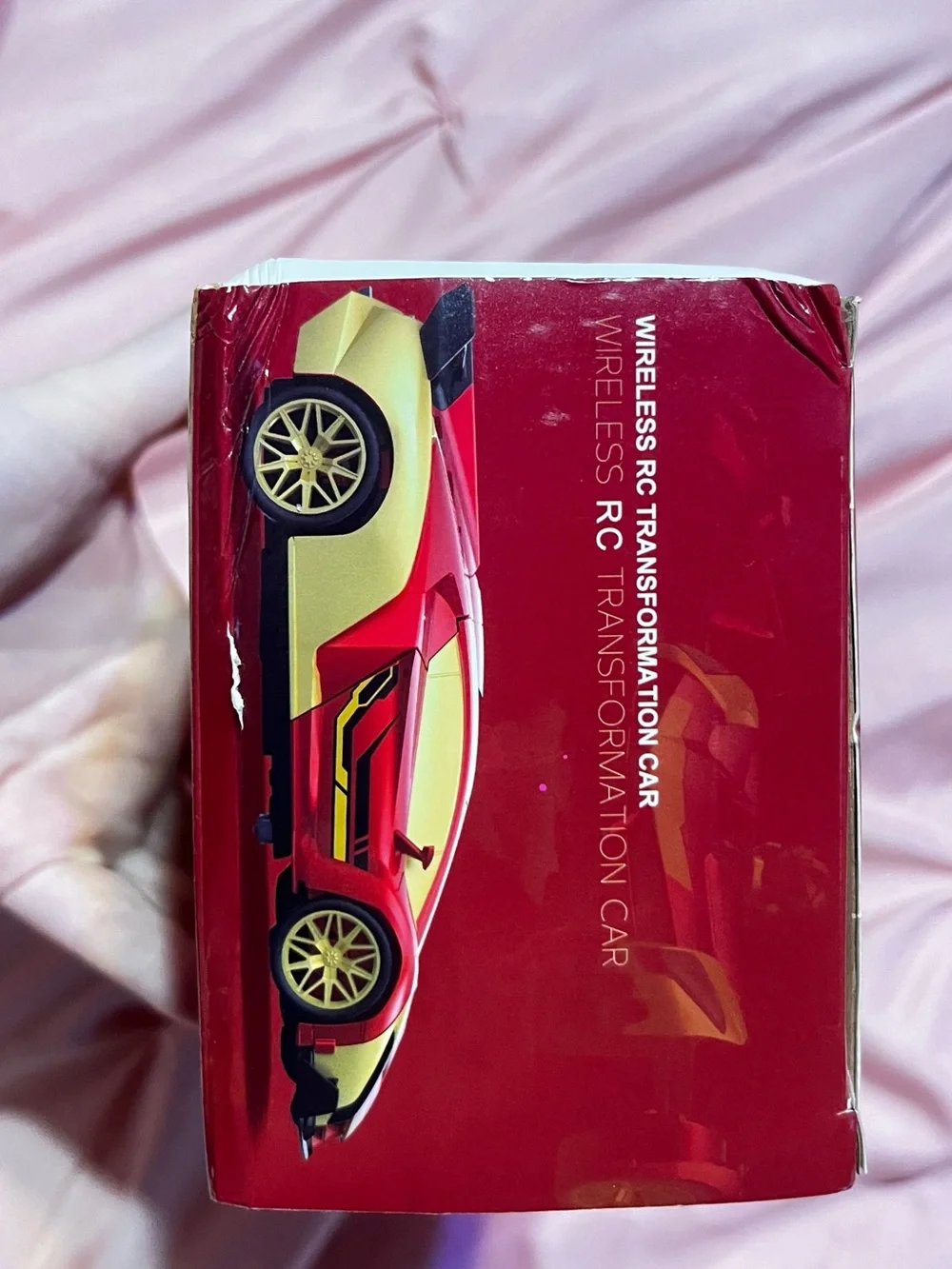 Iron Man Styled Transforming Race Car Toy - Red & Gold